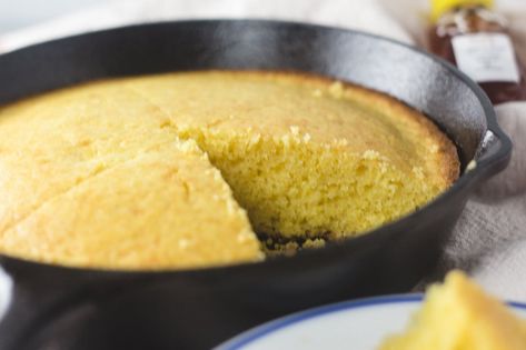 Small Skillet Cornbread for Two Recipe | A Weekend Cook Small Batch Cornbread Recipe, Cornbread Recipe For Two, Cornbread For Two, Small Batch Cornbread, Ham Steak Dinner, Skillet Cornbread Recipe, Cast Iron Skillet Cornbread, Iron Skillet Cornbread, Easy Homemade Cornbread