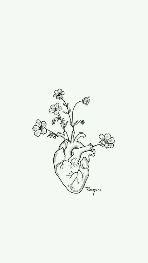 Human Heart Tattoo Designs, Heart Anatomy Tattoo, Tattoo Designs Chest, Real Heart Tattoos, Human Heart Tattoo, Tattoo Real, Heart Flower Tattoo, Human Heart Drawing, Grandma Tattoos