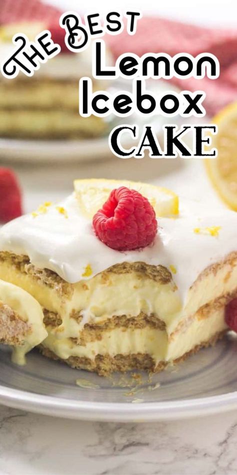 Lemon Pudding Dessert, Graham Cracker Dessert, Lemon Icebox Cake, Lemon Whipped Cream, Cracker Dessert, Icebox Cake Recipes, Recipe For Summer, Dessert Oreo, Lemon Dessert Recipes