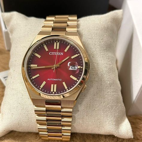 Citizen Tsuyosa Automatic Red Brown Dial Men’s Watch | NJ0153-82X Model : NJ0153-82X Movement : Automatic Case Size : 40mm Water Resistance : 50 Meters Warranty : 2 Years Citizen Tsuyosa, Gold Money, Red Brown, Money, Water, Red, Gold, On Instagram, Quick Saves