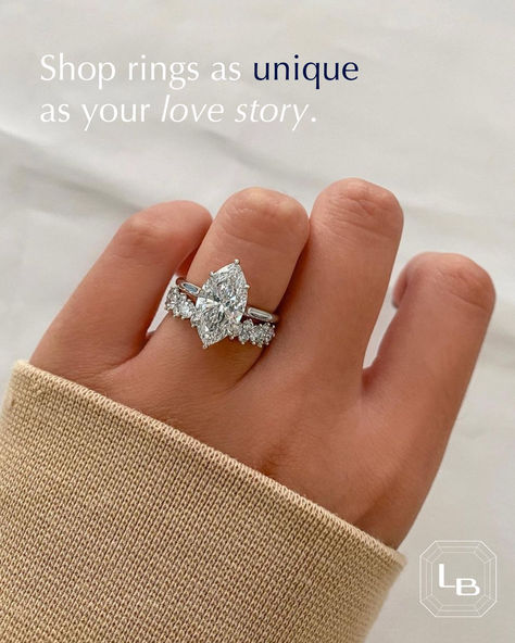 Find a ring that matches your style. Explore our selection of natural and lab diamond rings, or schedule an appointment to create a custom design. Shop the Lauren B collection today. Unique Pear Wedding Rings, Silver Marquise Engagement Ring, Marquise Wedding Stack, Marquise Ring Stack, Stackable Engagement Ring, Ring Cuts, Marriage Ring, Ring Inspo, Future Engagement Rings