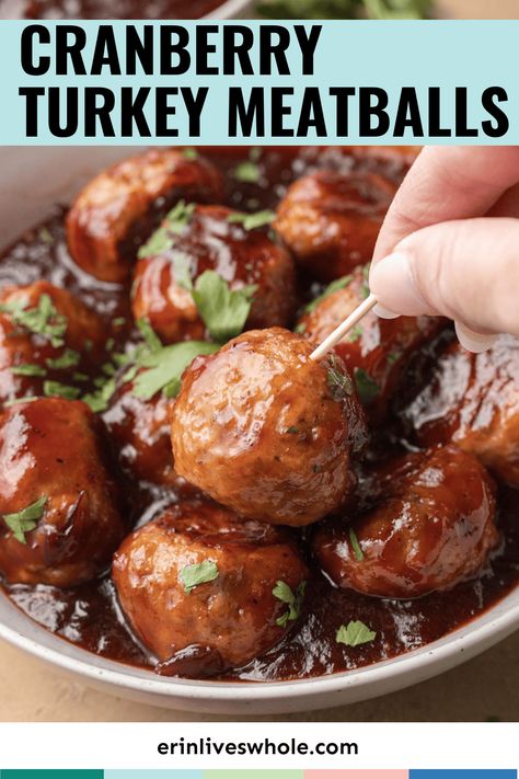 Meatball Recipes Thanksgiving, Turkey Cocktail Meatballs, Turkey Meatballs Cranberry Sauce, Thanksgiving Appetizers Meatballs, Holiday Meatball Appetizers, Cranberry Glazed Turkey Meatballs, Crockpot Cranberry Meatballs, Thanksgiving Turkey Meatballs, Cranberry Meatballs Recipe