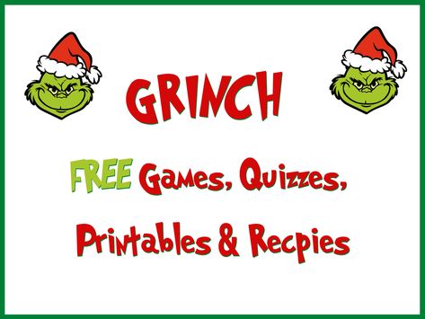 Merry Grinchmas Dr Seuss Fans! Here You will find everything GRINCH! From Quizzes and Free Printable Games to Recpies, Quotes and Party Ideas. Grinch Mad Libs Free Printable, Grinch Trivia Questions And Answers, Grinch Classroom Party Games, The Grinch Classroom Activities, Grinch Day Activities For 2nd Grade, Grinch Classroom Party Ideas, Grinch Themed Christmas Games, Grinch Dice Game, Grinch Punch Game