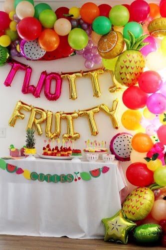 Twotti Fruity Birthday, Gender Neutral Party Themes, Twotti Fruity, Tutti Frutti Birthday Party, Party Ideas For Girls, Bday Themes, Fruit Birthday Party, Neutral Party, 2nd Birthday Party For Girl