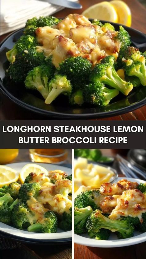 Recreate LongHorn Steakhouse’s lemon butter broccoli recipe, a zesty and buttery side dish that’s quick, easy, and full of flavor! Broccoli With Butter Sauce, Longhorn Steakhouse Recipes Copycat, Longhorn Broccoli Recipe, Steakhouse Side Dishes, Lemon Butter Broccoli, Longhorn Recipes, Longhorn Copycat Recipes, Buttered Broccoli, Steakhouse Sides