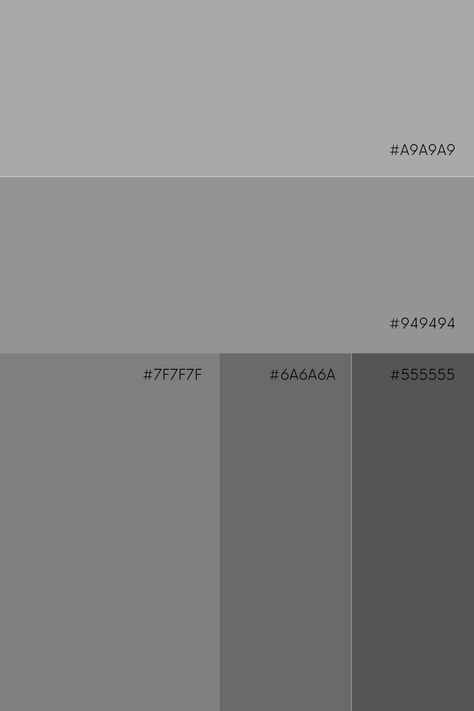 This palette captures the nuanced variations of gray, ranging from mid-tones to deeper shades, evoking a sense of calm, balance, and timeless elegance. Grey, Gray Scale, Mood Colors, Timeless Elegance, Color Palette, Sense, Shades, Color