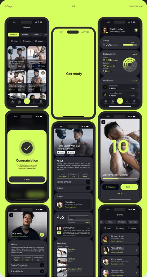 Fitness App Interface, Fitness App Ui Design, Fitness Apps Design, Application Ui Design, App Design Trends, Desain Ux, Gym App, Ux Design Trends, Ux Design Mobile