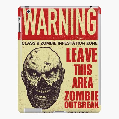 Zombie Zone Warning Sign - Scary IPAD CASE Scary Signs For Halloween, Zombie Zone, Warning Signs, Danger Sign, Ipad Case, Zombie, Top Artists, Ipad, Novelty Sign