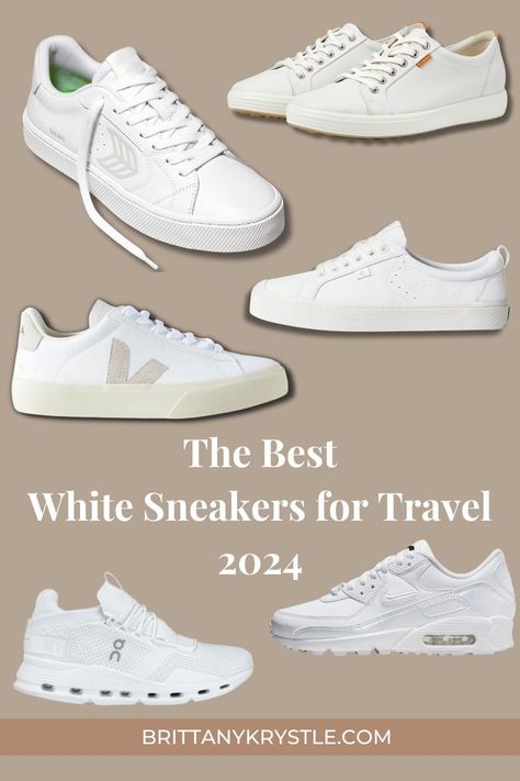 When it comes to finding that perfect white sneaker, prioritize comfort. These are the 38 best white sneakers for women that blend cushion, quality, and style for maximum outfit versatility. From chic minimalist leather sneakers to clean casual canvas platforms, you’ll find the most comfortable white sneakers for daily wear and travel. White Shoe Outfits For Women, Style White Sneakers Women, Outfits With White Shoes Sneakers, White Walking Sneakers, Comfort Sneakers Women, How To Style White Sneakers Outfit Ideas, White Fashion Sneakers Women, White Casual Shoes For Women, Women’s White Tennis Shoes