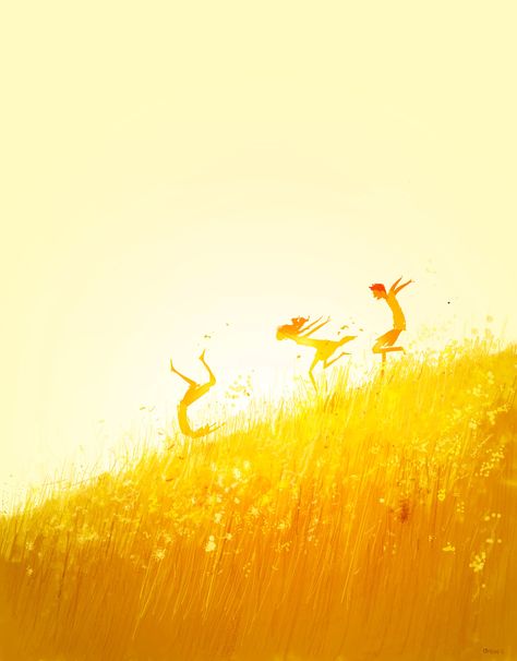 Illustration Inspiration #6 Pascal Campion, Free Falling, Art Et Illustration, Arte Fantasy, Art Anime, Mellow Yellow, Art Journals, Cartoon Art, Painting & Drawing