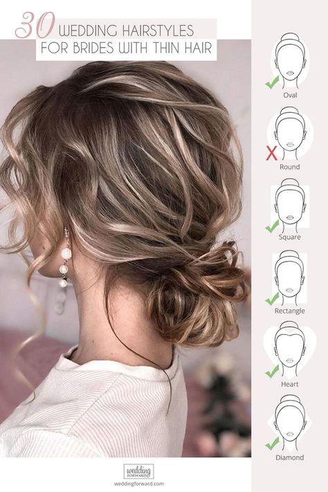 Embrace Your Waves with Hairstyles for Wavy Hair | Effortlessly Beachy Bridesmaid Hairstyle For Fine Hair, Over 40 Wedding Hairstyles, Up Dos For Fine Hair Wedding, Formal Hair For Fine Hair, Wedding Hair For Long Face Shape, Bride Hairstyles For Thinning Hair, Bridal Fine Hair, Bridal Updo For Thinner Hair, Beach Wedding Hair Short