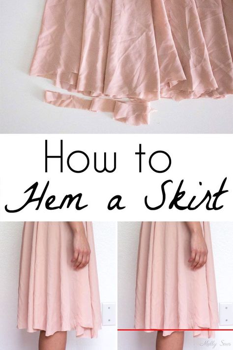 How to hem a skirt to make sure that you don't end up with an uneven hem. Beginner Sewing Projects Easy, Sewing Skirts, Hem Skirt, Sewing Projects For Beginners, A Skirt, Love Sewing, Sewing Tips, Sewing For Beginners, How To Sew