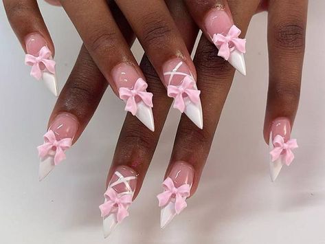 Nails Bow, Nails Coquette, Nails Charms, 2023 Makeup, Coquette Nails, Nails Dark, Ten Nails, Nails Brown, Bow Charm