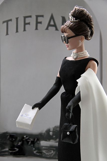 Past/Present/Future - Barbie representing Holly Golightly, from Breakfast at Tiffany's (Directed by Blake Edwards, 1961) (Distributed by Paramount Pictures). (Sweeeee, 2011) Aubrey Hepburn, George Peppard, Audrey Hepburn Photos, Rhinestone Costumes, Models 90s, Barbie Fashionista Dolls, Audrey Hepburn Style, Barbie Fashionista, Elizabeth Taylor