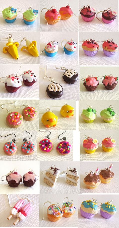 Polymer Clay Kunst, Crea Fimo, Tanah Liat, Cute Polymer Clay, Polymer Clay Miniatures, Clay Food, Cute Clay, Clay Miniatures, Clay Jewelry Diy