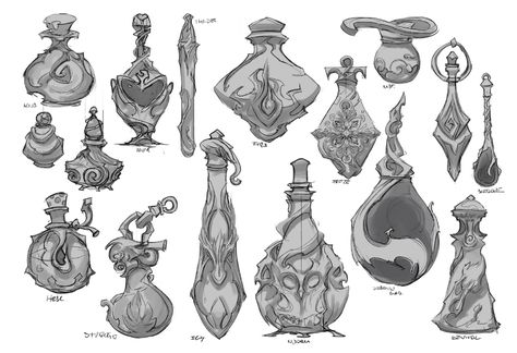 Fantasy Cafe, Props Concept, Some Sketches, Fantasy Concept, Heroic Fantasy, Props Art, Fantasy Props, Object Drawing, Original Characters