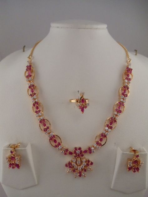 Indian rubies | Indian Jewelry Ruby and Emerald Gemstone Necklaces Latest Ruby Necklace Designs, Ruby Necklace Indian Gold, Ruby Necklace Indian, Ruby Stone Necklace, Gold Necklace Design, Ruby Necklace Designs, Diamond Gold Necklace, Gold Ruby Necklace, Ruby Jewelry Necklaces