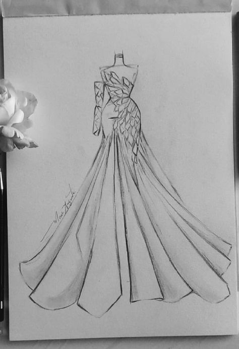 Cute Dresses Sketches, Dress Designs Ideas Drawing, Sketches Of Fashion Design, Dress Idea Sketch, Designer Drawings Fashion, Design Dresses Drawing Fashion Sketches, Designed Dresses Sketch, Fashion Design Sketches Shoes, Dress Design Ideas Sketches