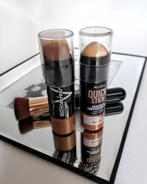 Maybelline Master contour stick vs.  Aura Quick stick  #contourstick #makeup #makeupcolection #aura #maybeline #contouring Contour Stick, Maybelline, Aura, Coffee Maker, Kitchen Appliances, Coffee, Makeup, Quick Saves, Instagram