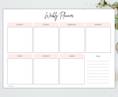 Laptop Schedule Wallpaper, Minimalist Schedule, Pink Weekly Planner, Ipad Templates, Timetable Planner, Weekly Timetable, Bullet Journal Templates, Bullet Journal Template, Weekly Planner Pdf