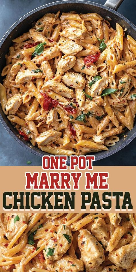 Marry Me Chicken Pasta Marry Me Chicken Pasta Bake Allrecipes, Simple Ideas For Dinner, Pasta Dinner For 2, Roasted Tomato Chicken Pasta, Chicken And Sun Dried Tomatoes Pasta, Marry Chicken Pasta, Crockpot Pasta Recipes Easy Healthy, Instant Pot Ideas For Dinner, Instapot Marry Me Chicken Pasta