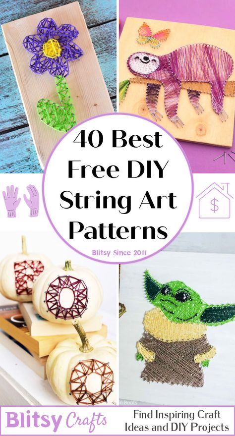 free string art patterns (40 printable templates) Nail And String Art For Kids, String Art Patterns Free Printable Christmas, Free String Art Pattern, Free Printable String Art Patterns, Nail String Art Patterns Free Templates, Things To Make With Thread, String Art Patterns Free Templates, String Art Templates Printable Free, String Art Szablon