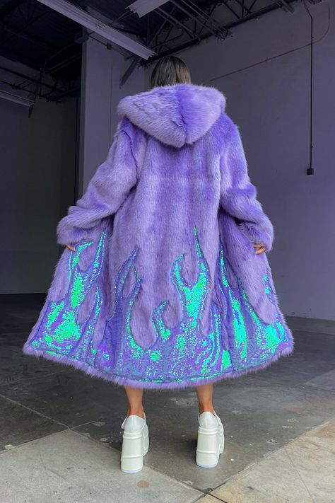 Products – SPACE ISLAND Flame Outfit, Bright Outfit Ideas, Purple Fur Coat, Space Island, Kitty Cheshire, Rave Bottoms, Long Fur Coat, Rave Fits, Rave Babe