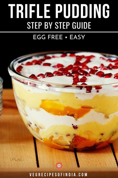 Trifle Pudding Recipe, Indian Deserts Easy, Pudding Recipes Desserts, Cake Pudding Recipe, Easy Pudding Desserts, Easy Trifle Desserts, Fruit Trifle Desserts, Easy Trifle Recipe, Easy Pudding Recipe