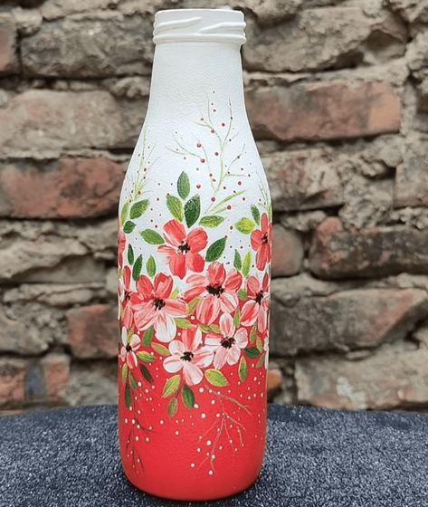 Bottle Painting Ideas For Kids Check more at https://www.kidsartncraft.com/bottle-painting-ideas-for-kids/ Traditional Bottle Art, Flower Bottle Painting, Bottle Painting Flowers, Glass Bottle Painting Ideas Acrylic, Glass Bottles Art Paint, Aesthetic Bottle Painting, Bottle Painting Ideas Acrylics, Bottle Acrylic Painting, Glass Bottle Decor Ideas