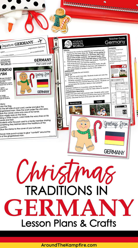 Lesson plans for teaching Christmas holiday traditions in Germany activities and crafts for kids German Christmas Games, German Christmas Crafts For Kids, Christmas In Germany Craft, Christmas In Germany Traditions, German Christmas Traditions For Kids, Germany Activities For Preschool, Christmas In Germany Preschool, Traditional German Christmas, Christmas In Germany For Kids