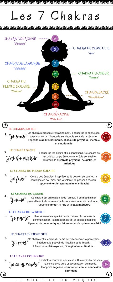 Les Chakras, c’est quoi? – Le Souffle du Maquis Swadhisthana Chakra, Yoga Chakras, Chakra Meanings, Vishuddha Chakra, Chakras Meditation, Manipura Chakra, Anahata Chakra, Healing Spirituality, Holistic Therapies