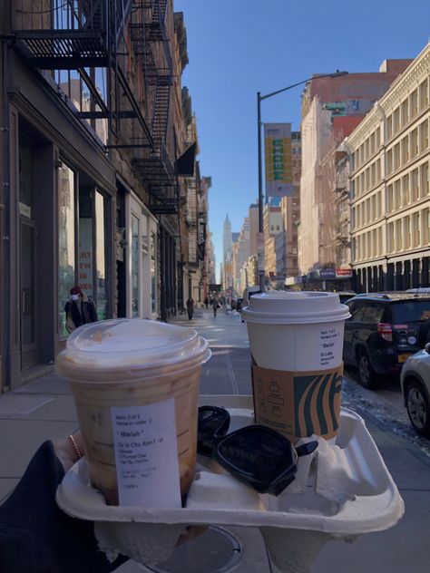 #soho #nyc #coffee Nyc Coffee Shop Aesthetic, New York Coffee Shop Aesthetic, Nyc Starbucks, Nyu Dorm, Nyc Coffee Shop, Apartment Necessities, Dream Location, Starbucks Aesthetic, Nyc Coffee