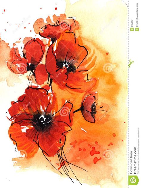 Abstract Poppies, Watercolor Poppies, Soyut Sanat Tabloları, 수채화 그림, Watercolor Inspiration, Watercolor And Ink, Abstract Watercolor, Artist Art, 그림 그리기