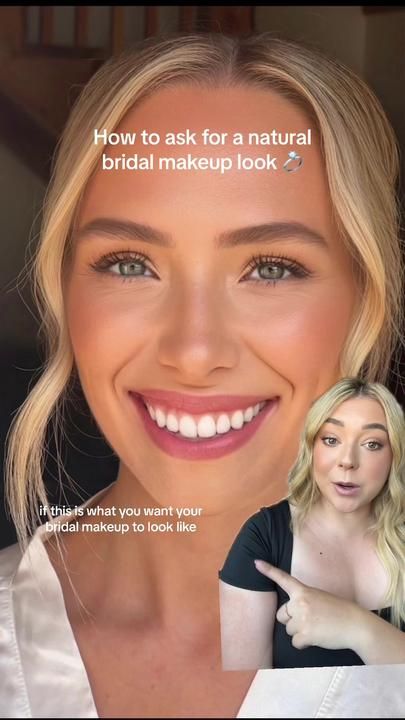 If you want a natural bridal makeup look that looks like you arent wea... | bridal makeup | TikTok Natural Look Wedding Makeup, Brunette Blue Eyes Makeup Wedding, Bridal Summer Makeup, Boho Natural Wedding Makeup, Simple Natural Makeup Wedding, Natural Bridal Eyeshadow, Natural Glowy Bride Makeup, Natural Wedding Makeup No Eyeliner, Bridesmaid Makeup Natural Hazel Eyes