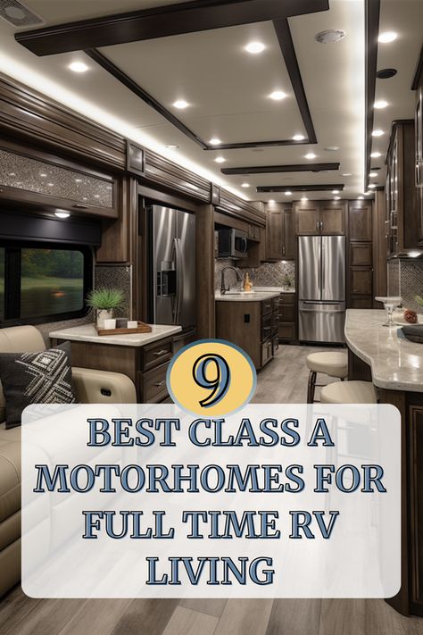 Ever dreamt of living on the road with all the comforts of home? 🚍✨ Discover the 9 best Class A motorhomes designed for full-time RV living on RVingKnowHow.com! Whether you're a solo adventurer or a family of explorers, find your perfect mobile haven and start your journey. What's your must-have feature in a motorhome? Share in the comments! 🌲🛣️  #rv #rvlife #rvhacks Rv Living Organization, Luxury Rv Living, Full Time Rv Living, Fleetwood Rv, Entegra Coach, 5th Wheel Rv, Comfort Luxury, Luxury Motorhomes, Class A Rv