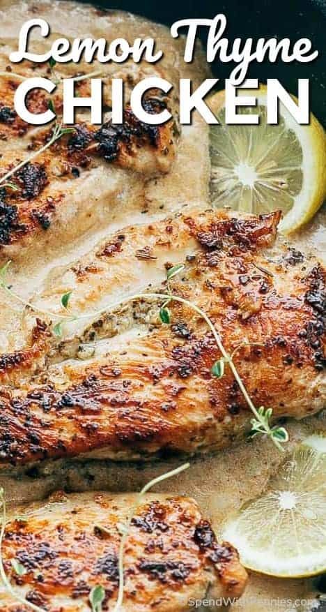 Lemon Parsley Chicken, Chicken Thyme Recipes, Lemon Thyme Recipes, Chicken Surprise, Western Recipes, Lemon Thyme Chicken, Awesome Chicken, Fresh Herb Recipes, Thanksgiving Planning