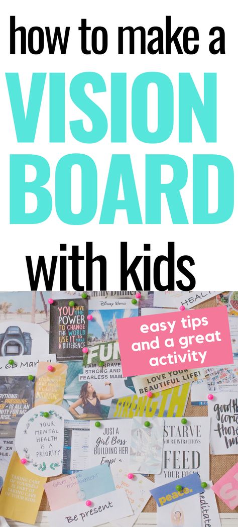 Making a vision board is a great way to visualize your goals. It’s a perfect activity with your kids too! Checkout these tips on how to make vision boards with kids #visionboard #mammabearsays #newgoals #newyearparty #newyearsparty #newyearnewme #celebrate #kidcelebrations #kidactivities #kidparty #newyearpartyideas #newyearspartyideas #newyearsday #2021 #manifestation #manifest #universe Vision Board Ideas Examples For Kids, Vision Board Ideas With Kids, 2024 Vision Board With Kids, Youth Vision Board Ideas, New Year Vision Board Ideas For Kids, New Year’s Eve Vision Board, Vision Boards With Kids, 2024 Vision Board For Kids, New Years Vision Board Kids