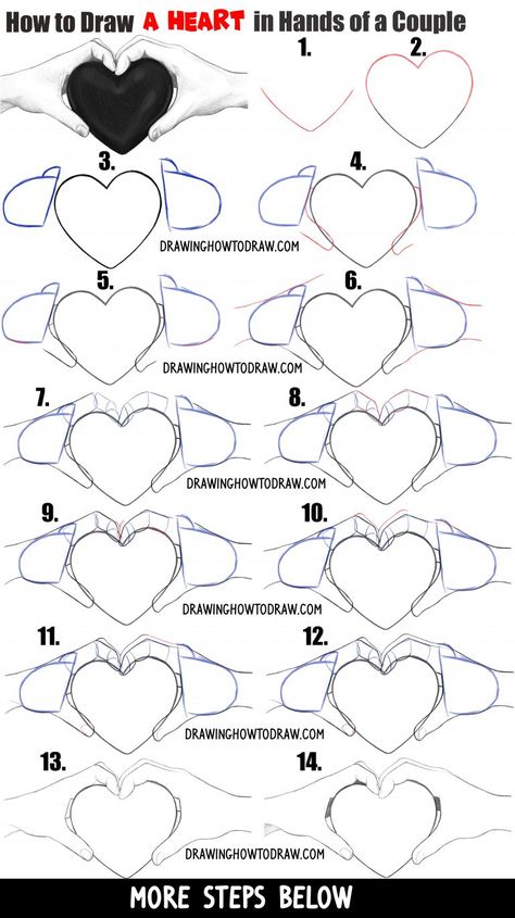 How to Draw Couple's Hands Holding a Heart for Valentine's Day Easy Step by Step Drawing Tutorial for Beginners Draw Valentine, Hands Holding A Heart, Easy Sketches For Beginners, Holding Hands Drawing, Simple Draw, Draw 3d, Drawing Videos For Kids, Sketch Images, Easy Step By Step Drawing