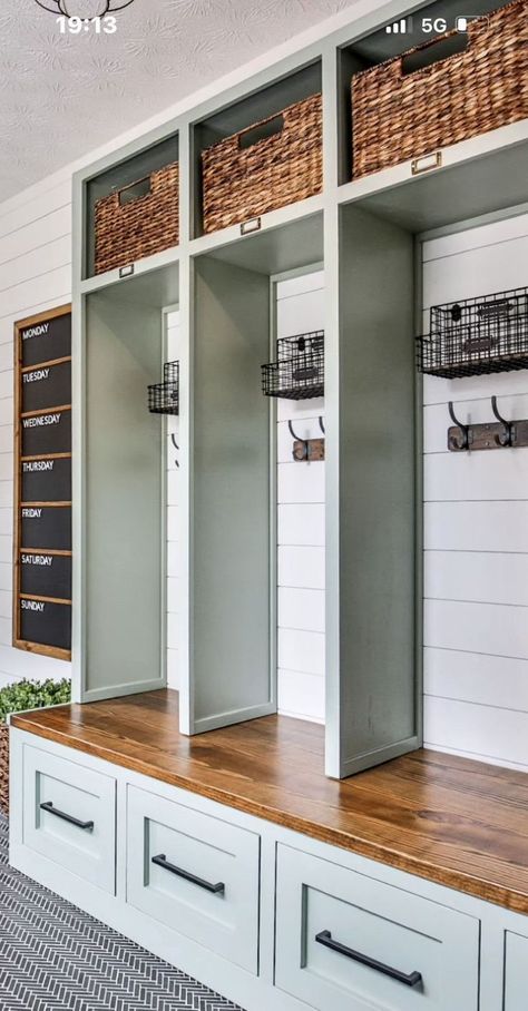 Built Ins For Storage, Mud Room Laundry Room Combo Farmhouse, Locker Room Entry Way, Laundry Room Plus Mud Room, Laundry Room Ideas Top Loader Layout With Sink, Open Locker Mudroom, Laundry Room Mud Room Half Bath Combo, Laundry Room Design Front Loaders On Pedestals, Mud Locker Ideas