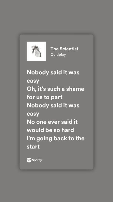 https://open.spotify.com/track/75JFxkI2RXiU7L9VXzMkle?si=ZsgpUbdcQMezqV8dE4FbxQ&utm_source=copy-link Coldplay The Scientist Lyrics, Coldplay Song Quotes, The Scientist Coldplay Lyrics, Cold Play Lyrics, Coldplay Lyrics Wallpaper, Coldplay Scientist, Coldplay Song Lyrics, Coldplay Stickers, Coldplay Spotify