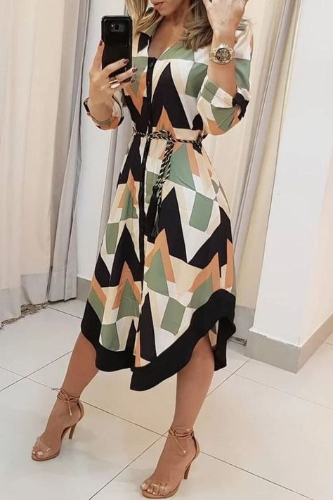 83e8ef518174e1eb6be4a0778d050c9ddesc50974240ri Shirt Collar Styles, Asymmetrical Shirt, Women Long Sleeve Dress, Long Summer Dresses, Midi Shirt Dress, Trend Fashion, Outfit Casual, Elegant Dress, A Dress