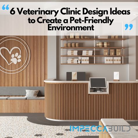 Looking to up your vet clinic game? Here's some veterinary clinic design ideas to create a pet-friendly environment Veterinary Clinic Reception Ideas, Vet Clinic Aesthetic, Vet Waiting Room Ideas, Animal Shelter Design Ideas, Vet Clinic Decor, Pet Clinic Design, Animal Clinic Design, Veterinary Euthanasia Room Ideas, Modern Veterinary Clinic