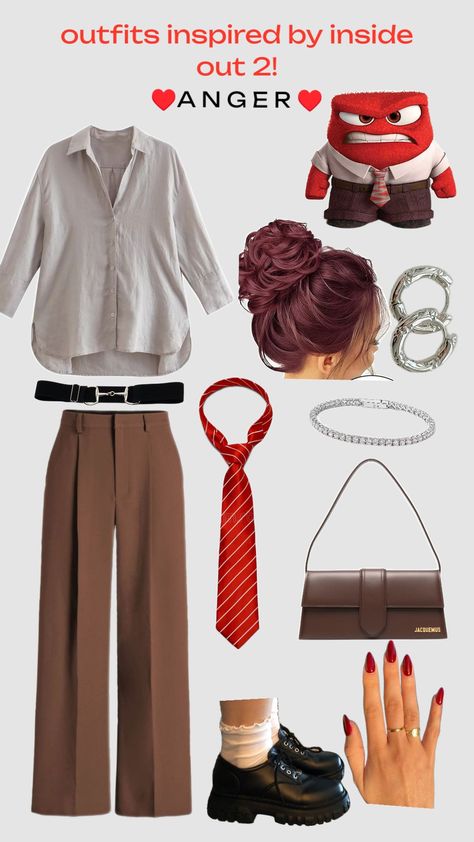 outfits inspired by inside out 2#anger#insideout2 #insideout #movie#angry Anger Outfits Inside Out, Inside Out 2, Anger, Inside Out, Ootd, Pins, Quick Saves