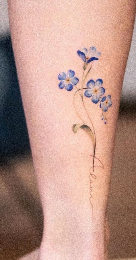 Forget Me Not Flower Tattoo, Forget Me Not Tattoo, 16 Tattoo, Cool Wrist Tattoos, Remembrance Tattoos, Knot Tattoo, Special Tattoos, Tasteful Tattoos, Forget Me Not Flower