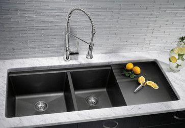 Great sink with drainboard. Silgranit Kitchen Sink, Best Kitchen Sinks, Modern Kitchen Sinks, Drainboard Sink, Kitchen Sink Design, Level Design, Granite Sink, Sink Design, Undermount Kitchen Sinks