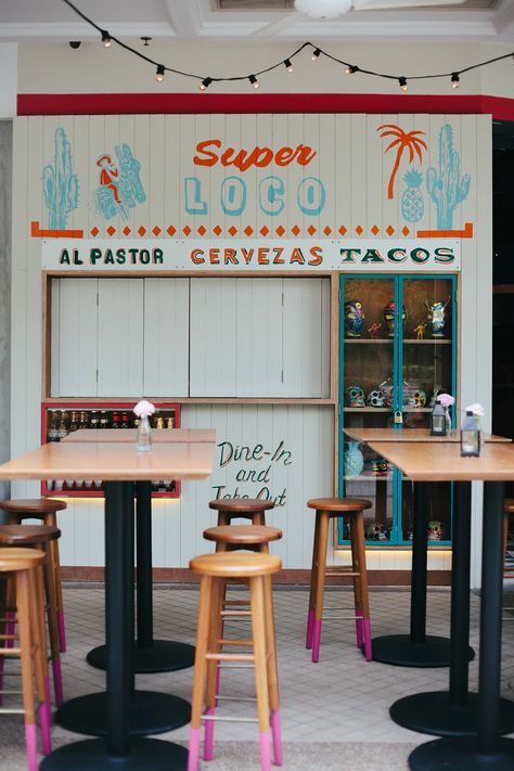 aesthet Taco Restaurant Design, Mexican Restaurant Design, Mexican Restaurant Decor, Taco Restaurant, Authentic Mexican Food, Restaurant Identity, All About Food, Mexican Street Food, Taco Stand