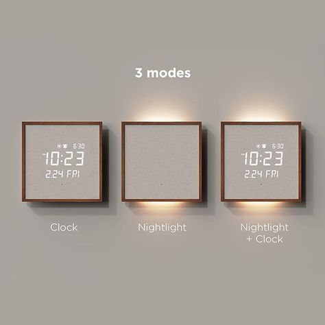 Wooden Frame LED Silent Wall Clock with Remote Control, Backlight Nightlight Digital Wood Wall Clock, Alarm Clock for Living Room Décor, Square Desk Clock with Date, Timer, Sunrise Alarm Digital Clock For Living Room, Led Digital Wall Clock, Digital Clock Wall, Wooden Alarm Clock, Bathroom Clock Ideas, Bedroom Clock Ideas, Wall Clock Placement, Wall Clock Decor Living Room Ideas, Digital Clock Design