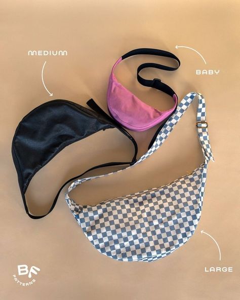 Banana Bag Sewing Pattern, Simple Purse Pattern, Bestie Bag Pattern, Sewing Projects Fashion, Sewing Patterns Bags Free, Bow Tote Bag Pattern, Cute Bag Sewing Pattern, Crescent Bag Pattern Free, Shoulder Bag Sewing Patterns