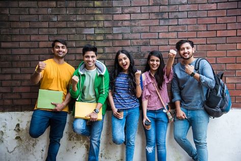 Photo cheerful indian asian young group ... | Premium Photo #Freepik #photo #student-group #college-campus #student-walking #students-education Top Colleges, Engineering Colleges, Exam Results, Mock Test, Friends Laughing, Online Tutoring, Andhra Pradesh, University Student, News Website