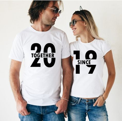 Couple T Shirt Design, Couple Shirt Design, Cute Couple Shirts, Disney Inspired Fashion, Wife Gifts, Vinyl Printing, Couple Tees, T Shirt Painting, Anniversary Shirt